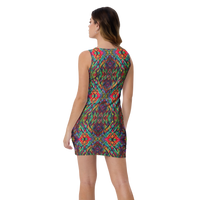 BeautDoozy 'Antares' Fitted Dress Pat  - Back view