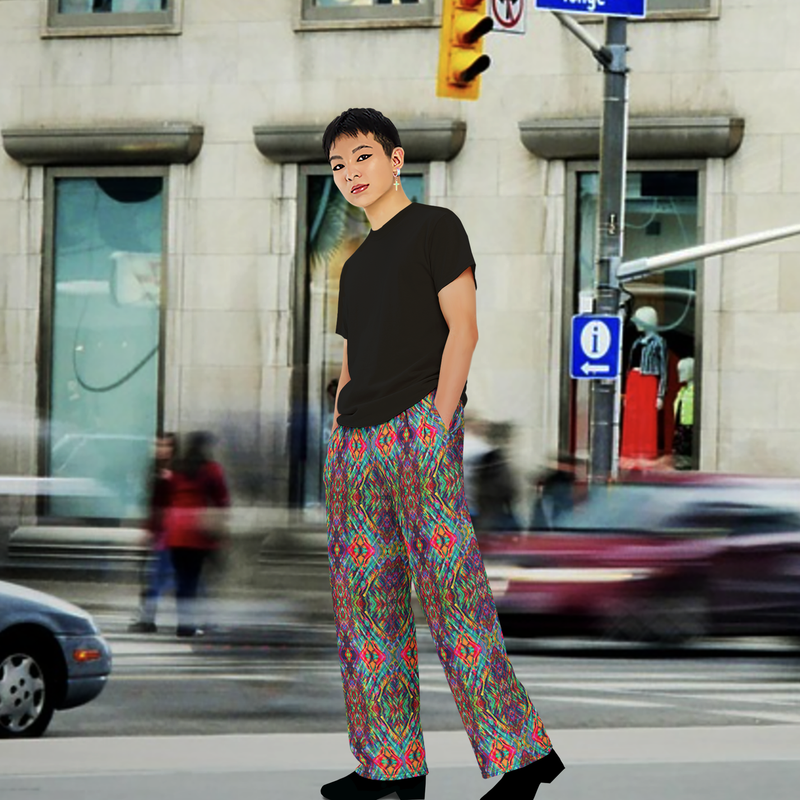 BeautDoozy ANTARES Wide Leg Pants Pat for Every Gender  - Left view on Trans model