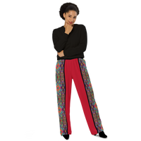 BeautDoozy 'Antares' Wide Leg Pants Red - Front view Female model