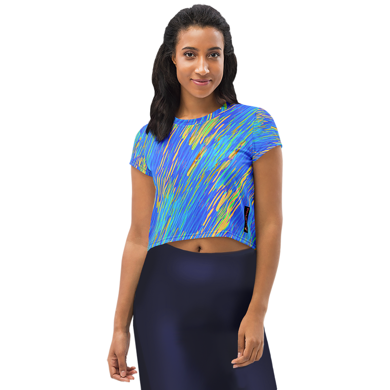 BeautDoozy 'Blue River Sky' Crop Top - Front view