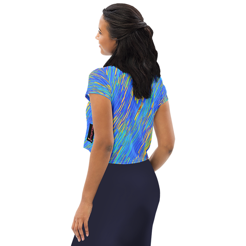 BeautDoozy 'Blue River Sky' Crop Top - Left view