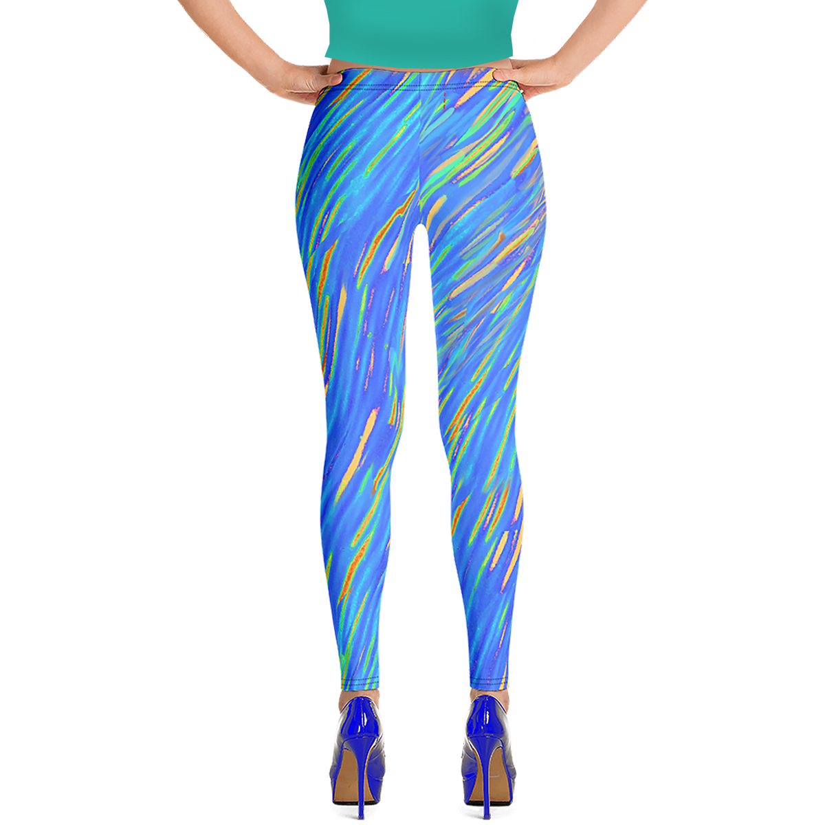 BeautDoozy 'Blue River Sky' Leggings - Back view