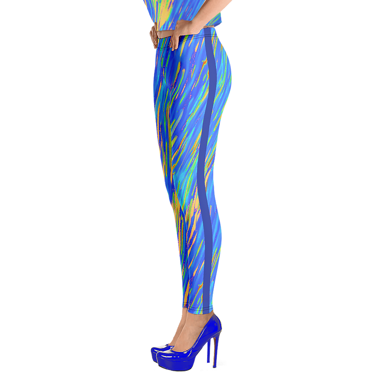 BeautDoozy 'Blue River Sky' Leggings - Left view