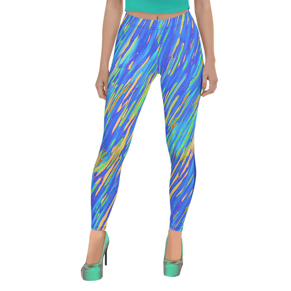 BeautDoozy 'Blue River Sky' Leggings - Front view