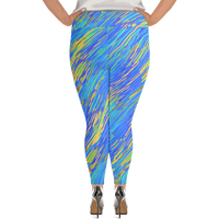 BeautDoozy 'Blue River Sky' Leggings Curves - Back view