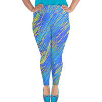 BeautDoozy 'Blue River Sky' Leggings Curves - Front view