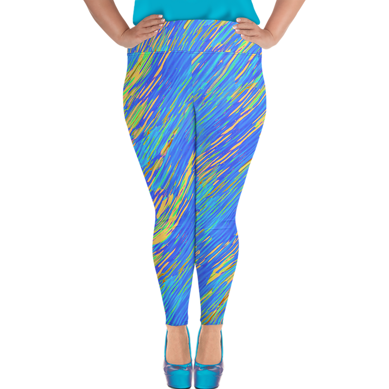 BeautDoozy 'Blue River Sky' Leggings Curves - Front view