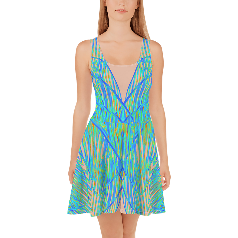 BeautDoozy 'Clean Fresh Water' Skater Dress, Zinnwaldite - Front view