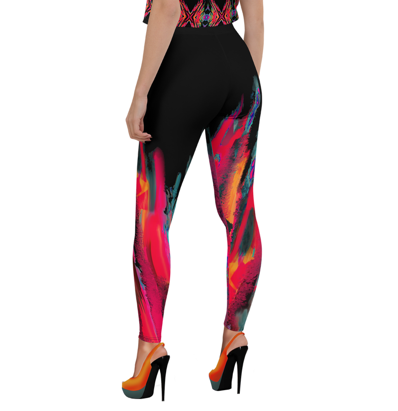 BeautDoozy 'Control Your Flame' Blaze Leggings - Left-Back view