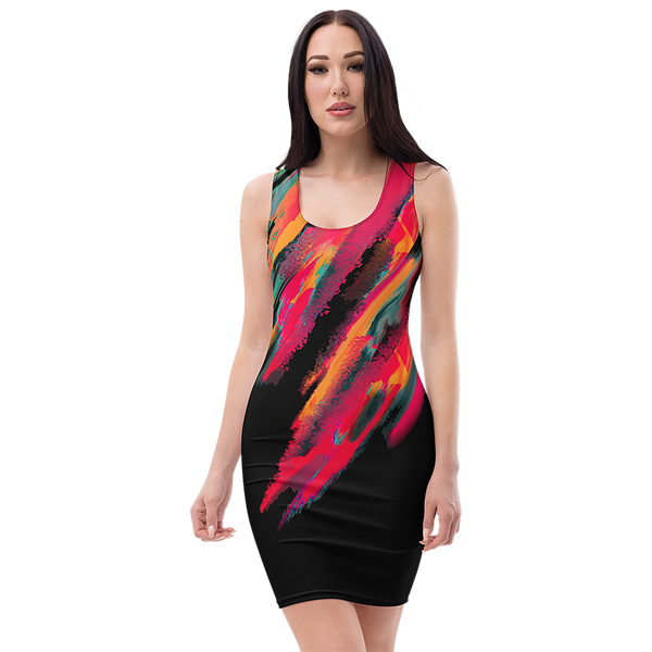 BeautDoozy 'Control Your Flame' Blaze Fitted Dress - Front view