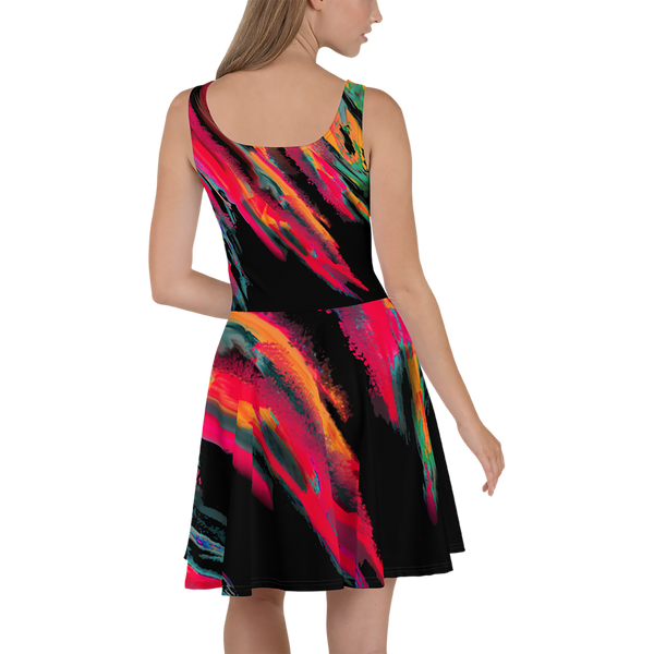 BeautDoozy 'Control Your Flame' Blaze Skater Dress - Back view