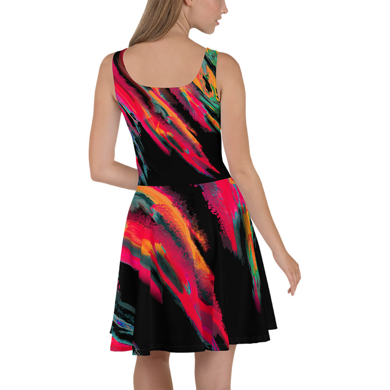 BeautDoozy 'Control Your Flame' Blaze Skater Dress - Back view