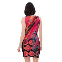 BeautDoozy 'Control Your Flame' Roses Fitted Dress - Back view