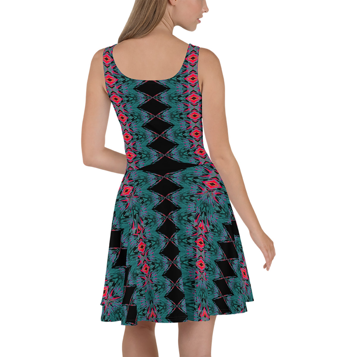 BeautDoozy 'Cool Me Down' Skater Dress  - Back view