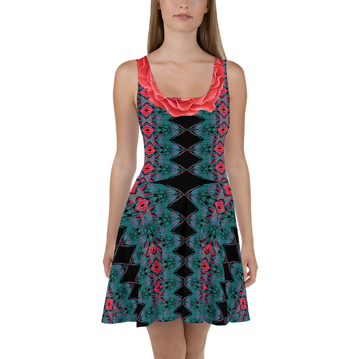 BeautDoozy 'Cool Me Down' Skater Dress  - Front view