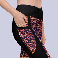 BeautDoozy DESTINY Crossover Leggings with Black Chaps and Pockets - Side Pocket closeup