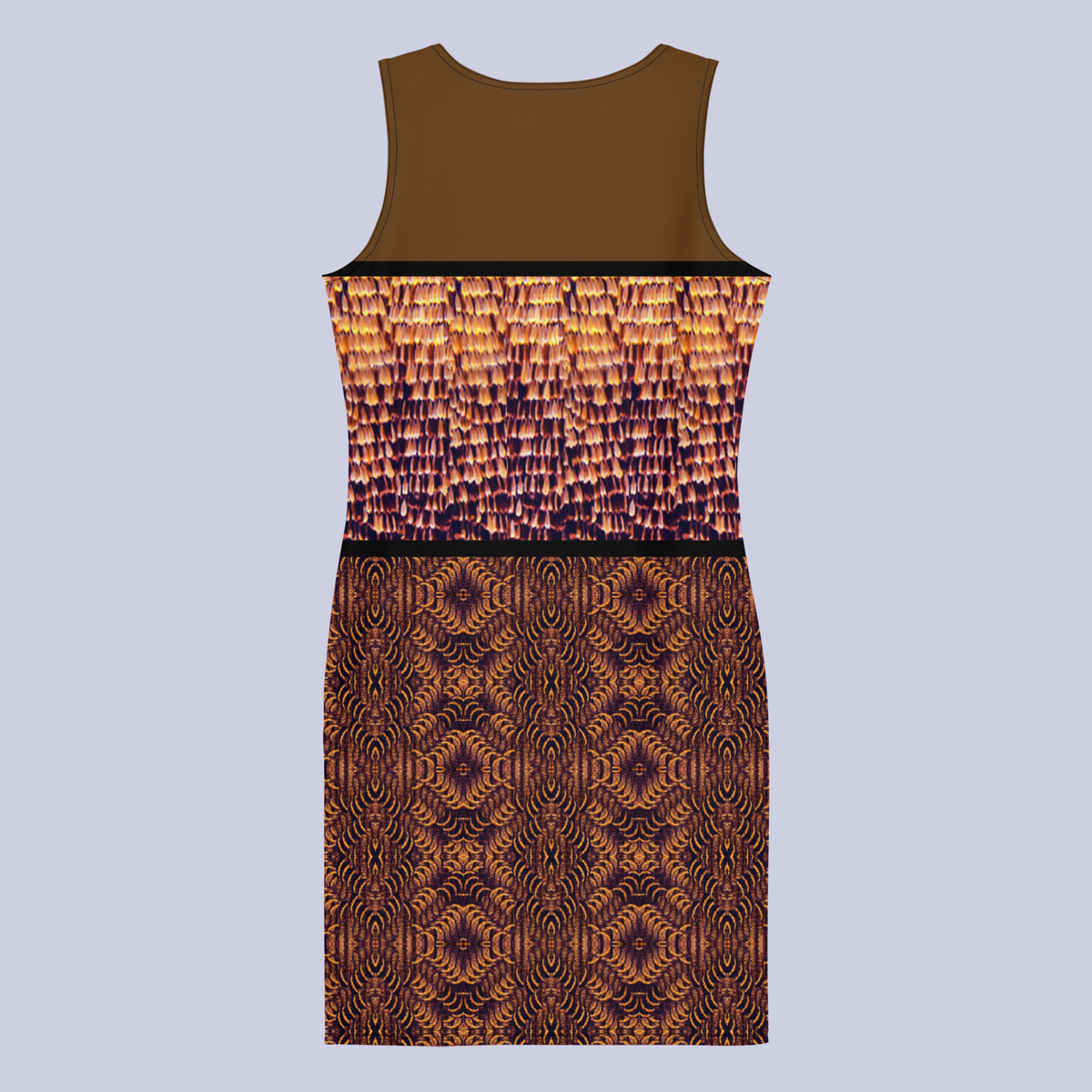 BeautDoozy DESTINY Bodycon Brown Illusion - Flat Back view