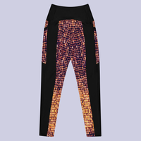 BeautDoozy DESTINY Crossover Leggings with Black Chaps and Pockets - Flat back view