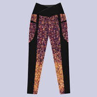 BeautDoozy DESTINY Crossover Leggings with Black Chaps and Pockets - Flat front view