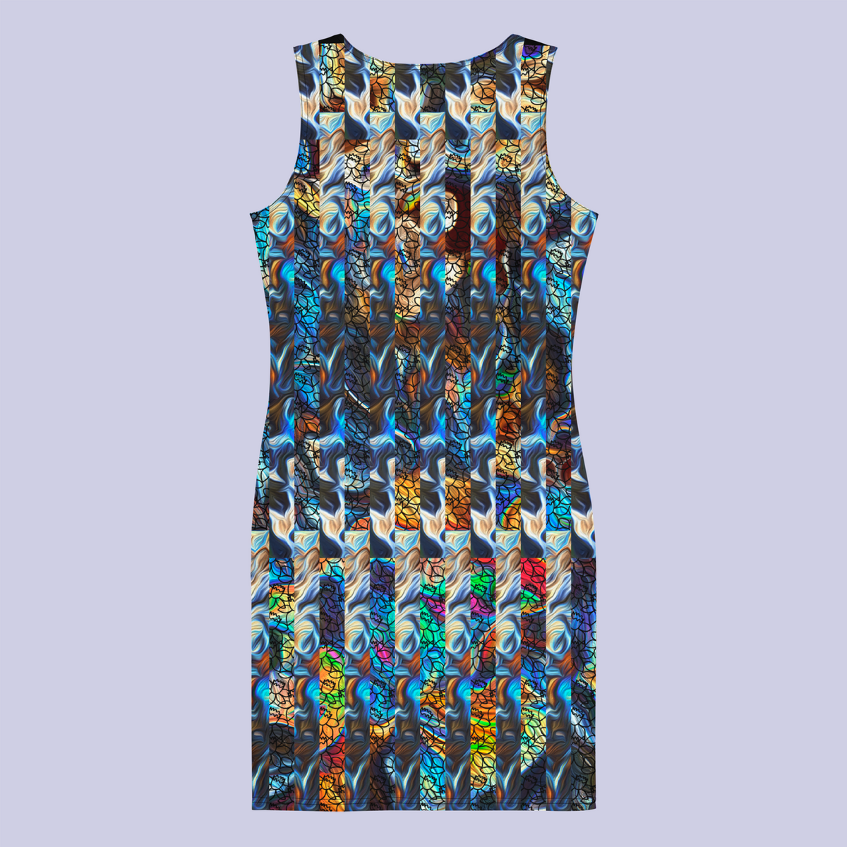 BeautDoozy PIETERSITE Bodycon Navy Floral - Flat back view