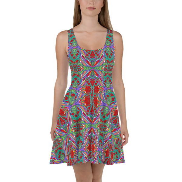 BeautDoozy 'Goodness From Earth' Bouquet Skater Dress  - Front view