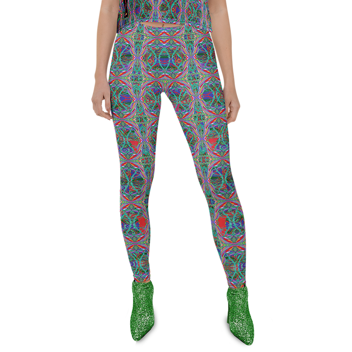 BeautDoozy 'Goodness From Earth' Bouquet Leggings - Front view