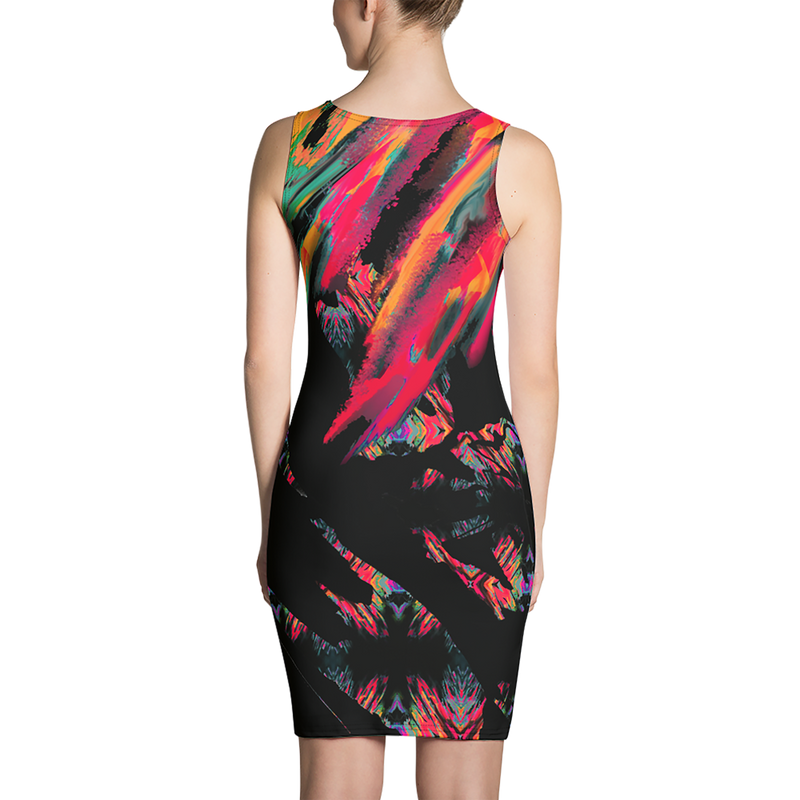 BeautDoozy 'Rise From The Ashes' Fitted Dress - Back view