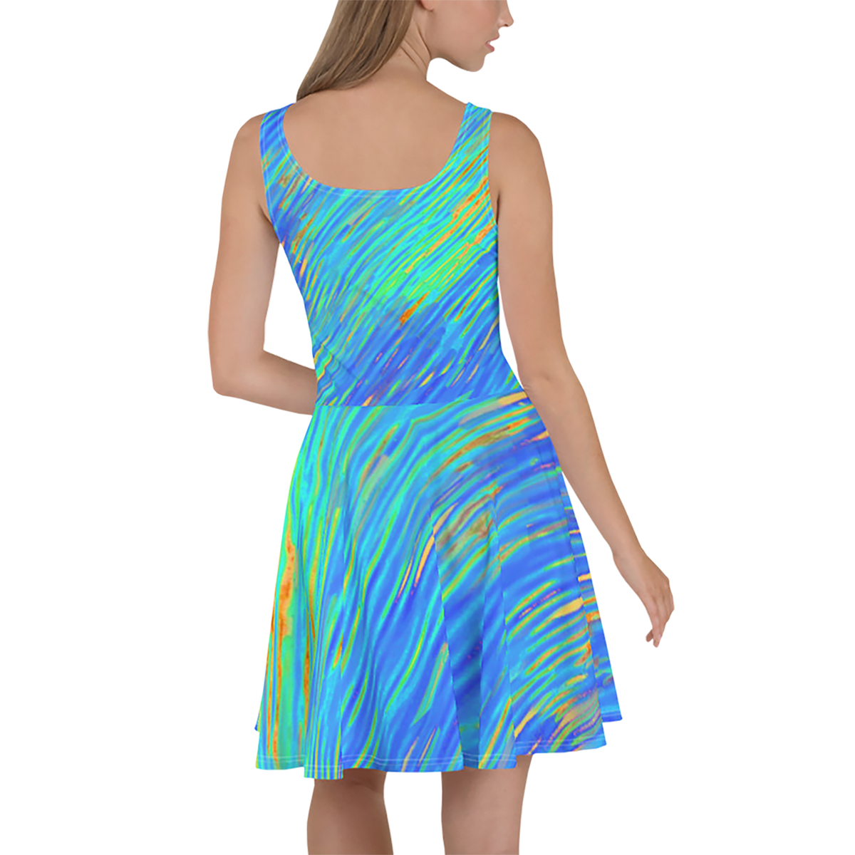 BeautDoozy 'Wet And Wild' Skater Dress - Back view