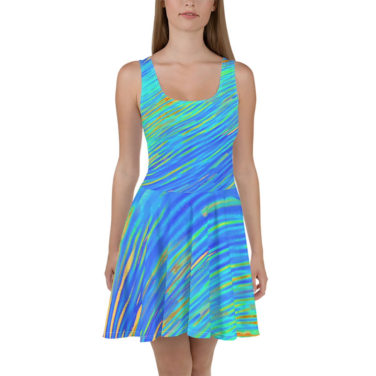 BeautDoozy 'Wet And Wild' Skater Dress - Front view